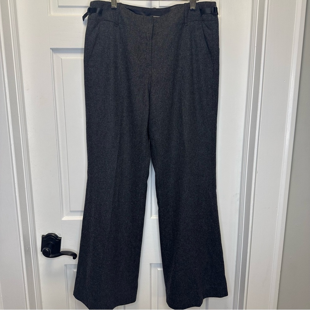 Ann Taylor Charcoal Wide Leg Wool Blend Trousers‎